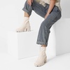 image:imageDREAM PAIRS Womens Chelsea Platform Boots Elastic Chunky Heel Lug Sole Ankle Booties ShoesBeige WhitePu