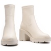 image:imageDREAM PAIRS Womens Chelsea Platform Boots Elastic Chunky Heel Lug Sole Ankle Booties ShoesBeige WhitePu