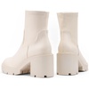 image:imageDREAM PAIRS Womens Chelsea Platform Boots Elastic Chunky Heel Lug Sole Ankle Booties ShoesBeige WhitePu