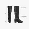 image:imageDREAM PAIRS Womens Chunky Heel Knee High Boots Side Zipper Round Toe Boots with Faux Fur LiningBlack