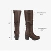 image:imageDREAM PAIRS Womens Chunky Heel Knee High Boots Side Zipper Round Toe Boots with Faux Fur LiningBrown