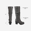 image:imageDREAM PAIRS Womens Chunky Heel Knee High Boots Side Zipper Round Toe Boots with Faux Fur LiningGrey