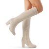 image:imageDREAM PAIRS Womens Chunky Heel Knee High BootsBeige