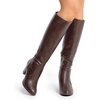 image:imageDREAM PAIRS Womens Chunky Heel Knee High BootsBrownpu