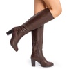 image:imageDREAM PAIRS Womens Chunky Heel Knee High BootsBrownpu