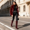 image:imageDREAM PAIRS Womens Chunky Heel Knee High BootsBurgundy