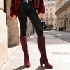 image:imageDREAM PAIRS Womens Chunky Heel Knee High BootsBurgundy
