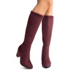 image:imageDREAM PAIRS Womens Chunky Heel Knee High BootsBurgundy