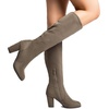 image:imageDREAM PAIRS Womens Chunky Heel Knee High BootsKhaki