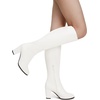 image:imageDREAM PAIRS Womens Chunky Heel Knee High BootsWhitePu
