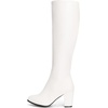 image:imageDREAM PAIRS Womens Chunky Heel Knee High BootsWhitePu