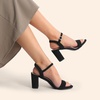 image:imageDREAM PAIRS Womens Chunky Heels Block Round Open Toe Ankle Strap Heel Fashion Wedding Party Comfort Dress Sandals ShoesBlacknubuck