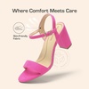 image:imageDREAM PAIRS Womens Chunky Heels Block Round Open Toe Ankle Strap Heel Fashion Wedding Party Comfort Dress Sandals ShoesHot Pink
