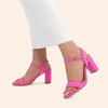 image:imageDREAM PAIRS Womens Chunky Heels Block Round Open Toe Ankle Strap Heel Fashion Wedding Party Comfort Dress Sandals ShoesHot Pink