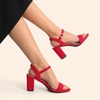 image:imageDREAM PAIRS Womens Chunky Heels Block Round Open Toe Ankle Strap Heel Fashion Wedding Party Comfort Dress Sandals ShoesRed