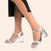 image:imageDREAM PAIRS Womens Chunky Heels Block Round Open Toe Ankle Strap Heel Fashion Wedding Party Comfort Dress Sandals ShoesSilverpu