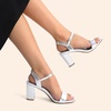 image:imageDREAM PAIRS Womens Chunky Heels Block Round Open Toe Ankle Strap Heel Fashion Wedding Party Comfort Dress Sandals ShoesSilverpu