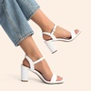 image:imageDREAM PAIRS Womens Chunky Heels Block Round Open Toe Ankle Strap Heel Fashion Wedding Party Comfort Dress Sandals ShoesWhite