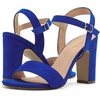 image:imageDREAM PAIRS Womens Chunky Heels Open Toe Ankle Strap High Block Comfy Dress Heel Sandals Pumps ShoesRoyalBlueSuede