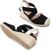 image:imageDREAM PAIRS Womens Close Toe Espadrilles Platform Slip on Elastic Criss Cross Straps Dressy Wedges SandalsBlackBeige