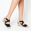 image:imageDREAM PAIRS Womens Close Toe Espadrilles Platform Slip on Elastic Criss Cross Straps Dressy Wedges SandalsBlackBeige