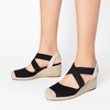 image:imageDREAM PAIRS Womens Close Toe Espadrilles Platform Slip on Elastic Criss Cross Straps Dressy Wedges SandalsBlackBeige