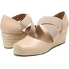 image:imageDREAM PAIRS Womens Close Toe Espadrilles Platform Slip on Elastic Criss Cross Straps Dressy Wedges SandalsNude