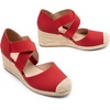 image:imageDREAM PAIRS Womens Close Toe Espadrilles Platform Slip on Elastic Criss Cross Straps Dressy Wedges SandalsRed