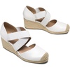 image:imageDREAM PAIRS Womens Close Toe Espadrilles Platform Slip on Elastic Criss Cross Straps Dressy Wedges SandalsWhite