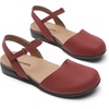 image:imageDREAM PAIRS Womens Closed Toe Sandals Arch Support Comfort Cork Footbed Flat Sandals Summer ShoesBurgundy