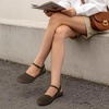 image:imageDREAM PAIRS Womens Closed Toe Sandals Arch Support Comfort Cork Footbed Flat Sandals Summer ShoesDark Brown