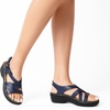 image:imageDREAM PAIRS Womens Comfortable Arch Support Wedge Sandals Open Toe Summer Walking ShoeNavy