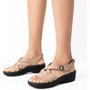 image:imageDREAM PAIRS Womens Comfortable Arch Support Wedge Sandals Open Toe Summer Walking ShoeNude