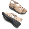 image:imageDREAM PAIRS Womens Comfortable Arch Support Wedge Sandals Open Toe Summer Walking ShoeNude