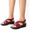 image:imageDREAM PAIRS Womens Comfortable Arch Support Wedge Sandals Open Toe Summer Walking ShoeRed