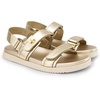 image:imageDREAM PAIRS Womens Comfortable Open Toe Flat Sandals Fashion One Band Summer Dessy SandalsGoldmetallic