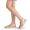 image:imageDREAM PAIRS Womens Comfortable Open Toe Flat Sandals Fashion One Band Summer Dessy SandalsGoldmetallic