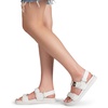 image:imageDREAM PAIRS Womens Comfortable Open Toe Flat Sandals Fashion One Band Summer Dessy SandalsWhite