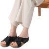 image:imageDREAM PAIRS Womens Cork Slide Sandals Slip On Open Toe Cute Platform Cross Flat Sandals For SummerBlackPu