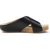 image:imageDREAM PAIRS Womens Cork Slide Sandals Slip On Open Toe Cute Platform Cross Flat Sandals For SummerBlackPu