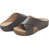 image:imageDREAM PAIRS Womens Cork Slide Sandals Slip On Open Toe Cute Platform Cross Flat Sandals For SummerBrownPu