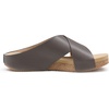 image:imageDREAM PAIRS Womens Cork Slide Sandals Slip On Open Toe Cute Platform Cross Flat Sandals For SummerBrownPu