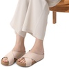 image:imageDREAM PAIRS Womens Cork Slide Sandals Slip On Open Toe Cute Platform Cross Flat Sandals For SummerPinkPu