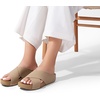 image:imageDREAM PAIRS Womens Cork Slide Sandals Slip On Open Toe Cute Platform Cross Flat Sandals For SummerTaupenubuck