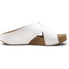 image:imageDREAM PAIRS Womens Cork Slide Sandals Slip On Open Toe Cute Platform Cross Flat Sandals For SummerWhitePu