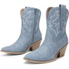 image:imageDREAM PAIRS Womens Cowboy Ankle Boots Western Booties Low Heel Pointed Toe Cowgirl BootsDenim Blue