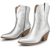 image:imageDREAM PAIRS Womens Cowboy Ankle Boots Western Booties Low Heel Pointed Toe Cowgirl BootsSilver