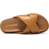 image:imageDREAM PAIRS Womens Crisscross Open Toe Slide Sandals Flat Comfort Slip on SandalsBrown