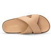 image:imageDREAM PAIRS Womens Crisscross Open Toe Slide Sandals Flat Comfort Slip on SandalsNude