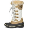 image:imageDREAM PAIRS Womens DP Warm Faux Fur Lined Mid Calf Winter Snow BootsBeigeWhite